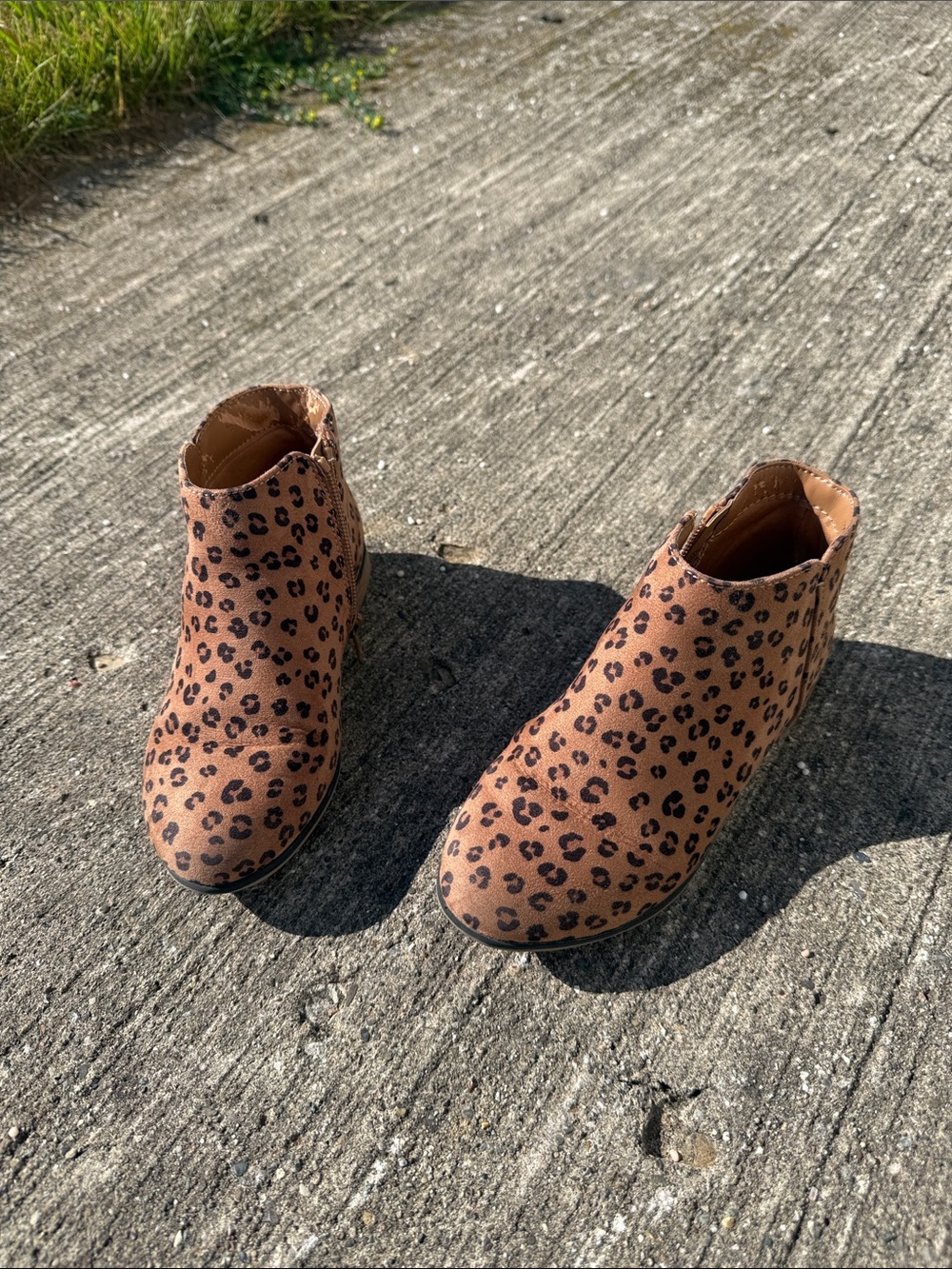 Cat & Jack Leopard Print Ankle Boots - Brown size 13